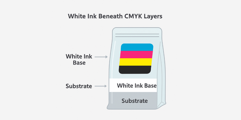 Print quality control interface showing white ink opacity metrics
