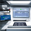 Press console showing IntelliTrax2 scanner, MeasureColor, and Rutherford – all color management solutions for printing and packaging